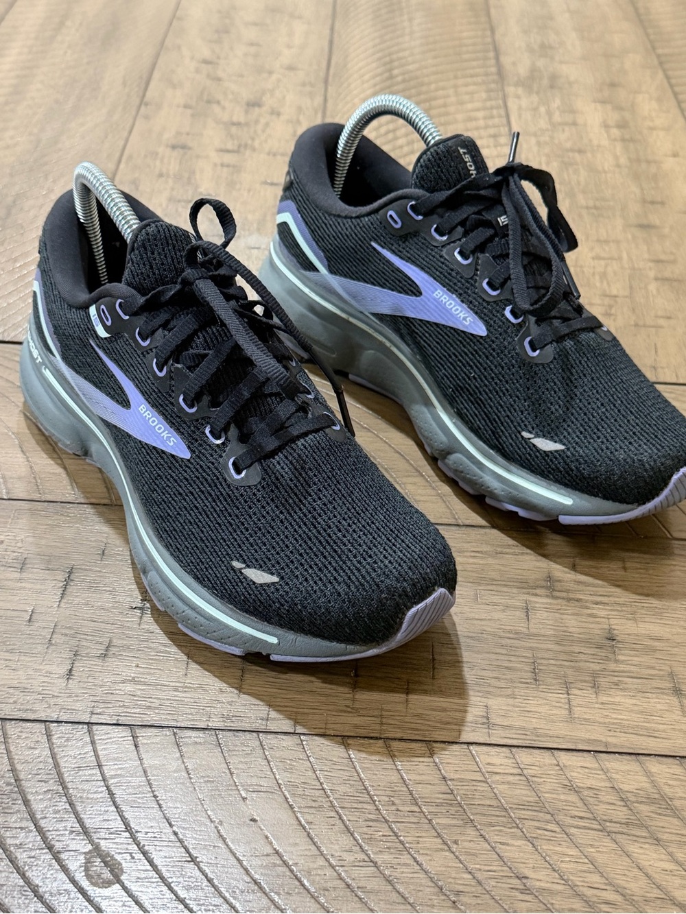 Brooks Women’s Black Running Shoes with Lavender Accents